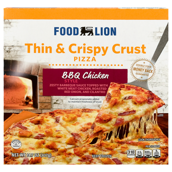 Food Lion Thin & Crispy Crust BBQ Chicken Style Pizza Frozen