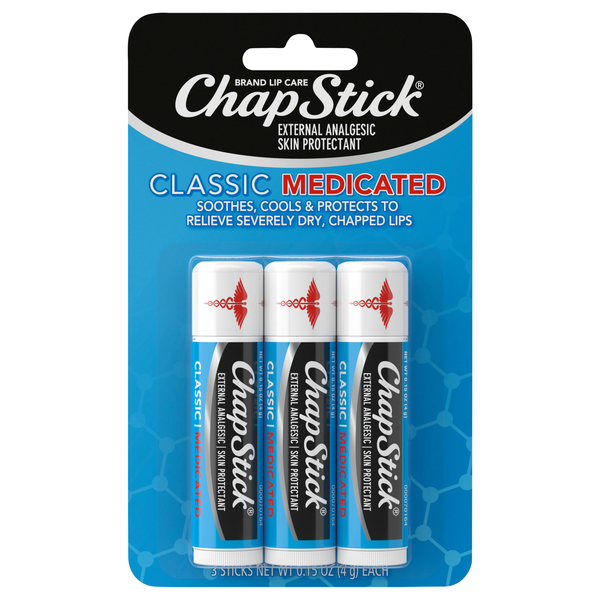ChapStick Lip Care Classic Medicated - 3 ct