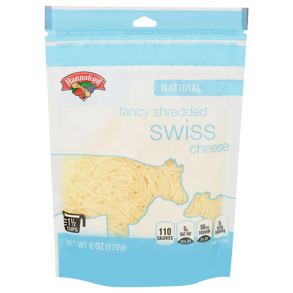 Hannaford Natural Fancy Shredded Swiss Cheese