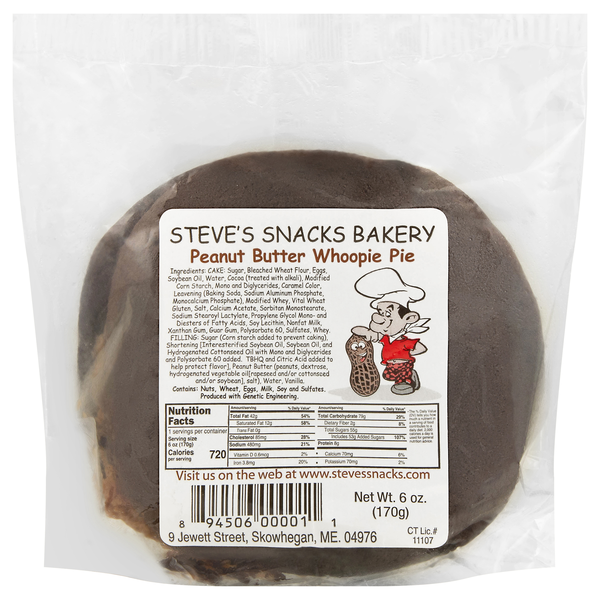 Steve's Snacks Bakery Peanut Butter Whoopie Pie