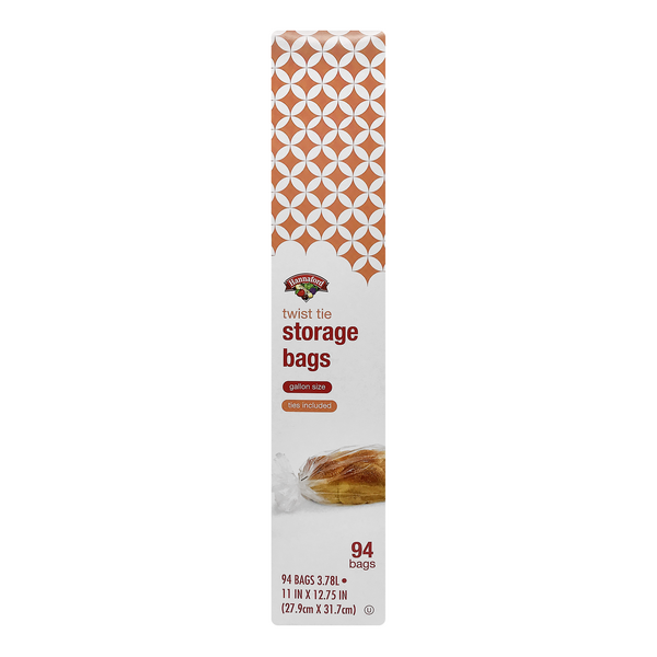 Hannaford Twist Tie Storage Bags Gallon