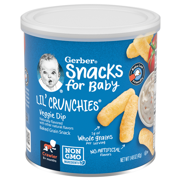 Gerber Lil' Crunchies Veggie Dip Baked Grain Snack 8+ Months