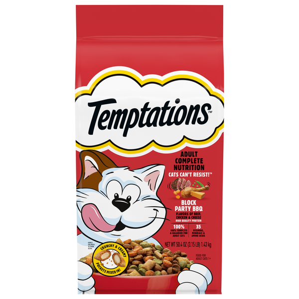 Save on Temptations Complete Nutrition Block Party BBQ Adult Dry Cat