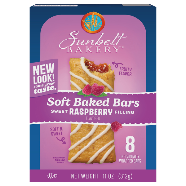 Sunbelt Bakery Raspberry Soft Baked Bars - 8 ct