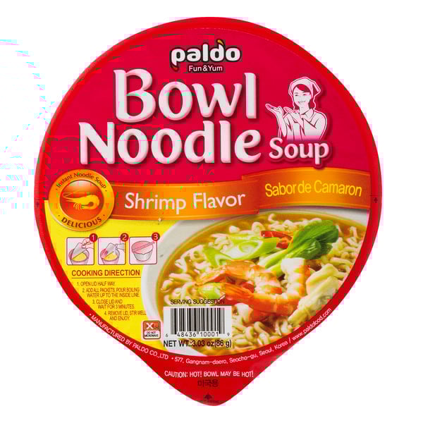 Paldo Shrimp Flavor Instant Noodle Soup Bowl