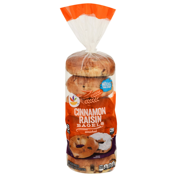 Stop & Shop Cinnamon Raisin Pre-Sliced Bagels - 6 ct