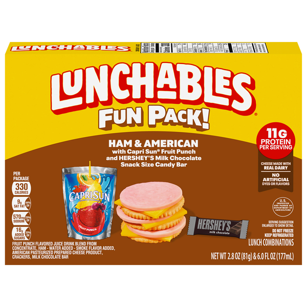 Lunchables Fun Pack! Ham & American with Capri Sun & Hershey's Chocolate