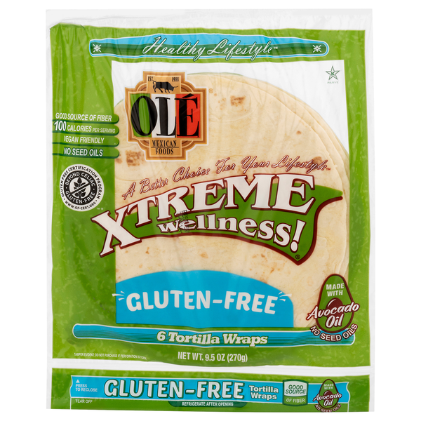 Ole Xtreme Wellness! Gluten Free Tortilla Wraps 8 Inch - 6 ct