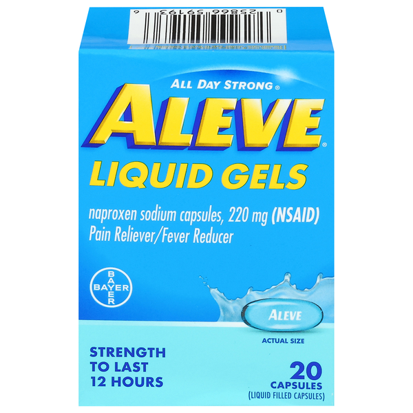 Aleve Naproxen Sodium Pain Reliever/Fever Reducer 220 mg Capsules
