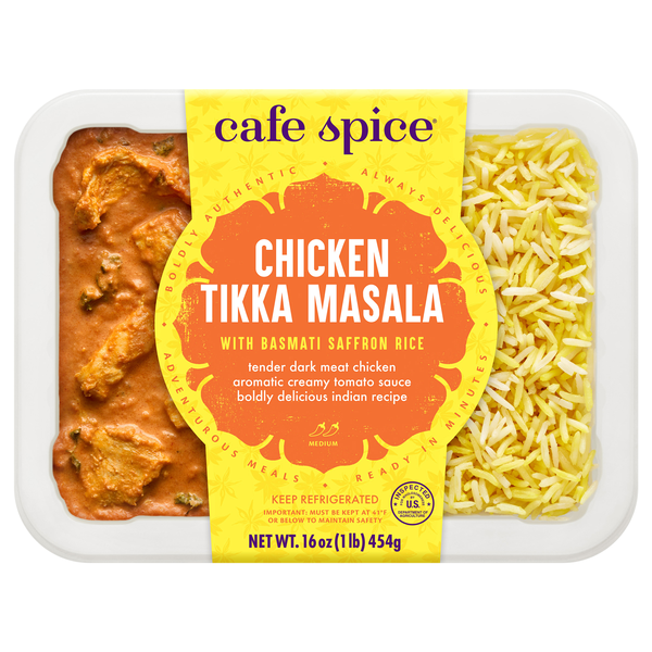Cafe Spice Indian Cuisine Chicken Tikka Masala wi/Saffron Rice Med Spice