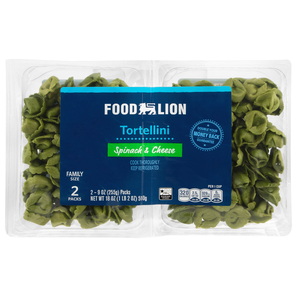 Food Lion Spinach & Cheese Tortellini Pasta Family Size - 2 ct Fresh