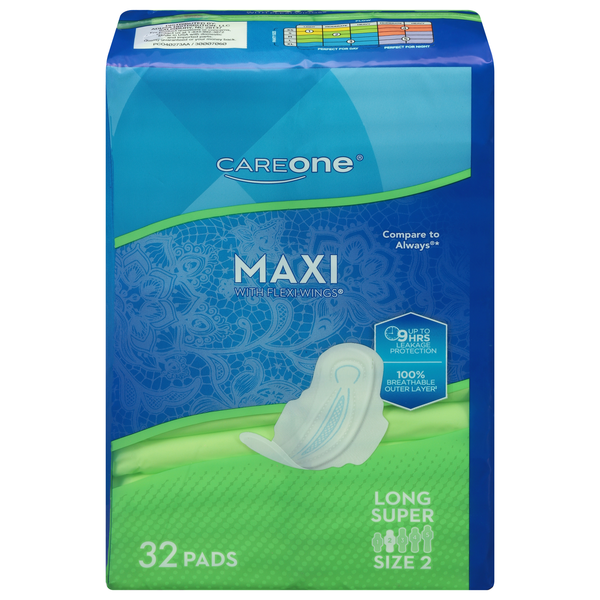 CareOne Long Super Maxi Pads with Wings