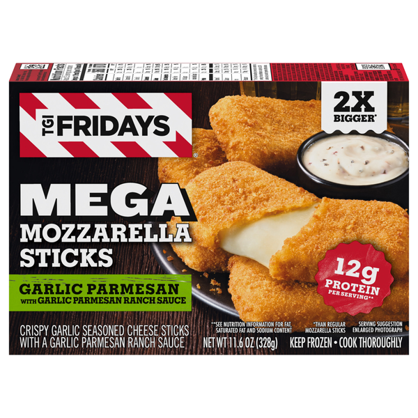 TGI Fridays Mega Garlic Parmesan Mozzarella Sticks Frozen