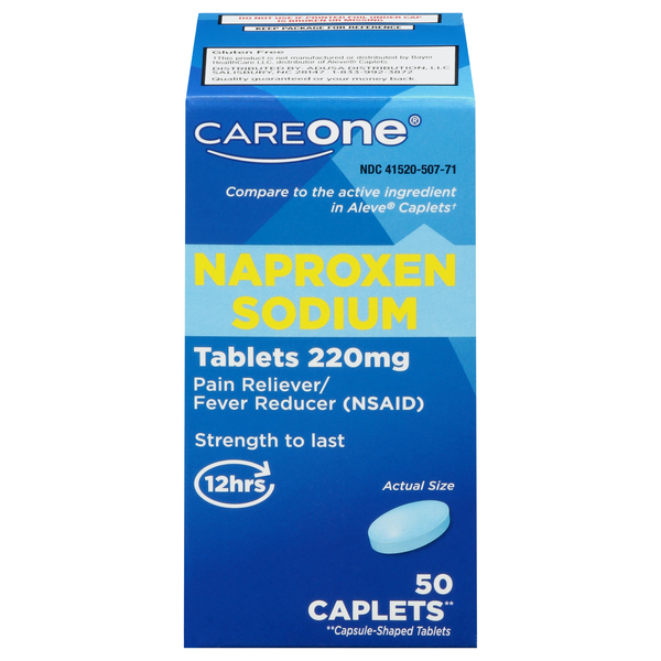 CareOne Pain & Fever Relief Naproxen Sodium 220 mg Caplets