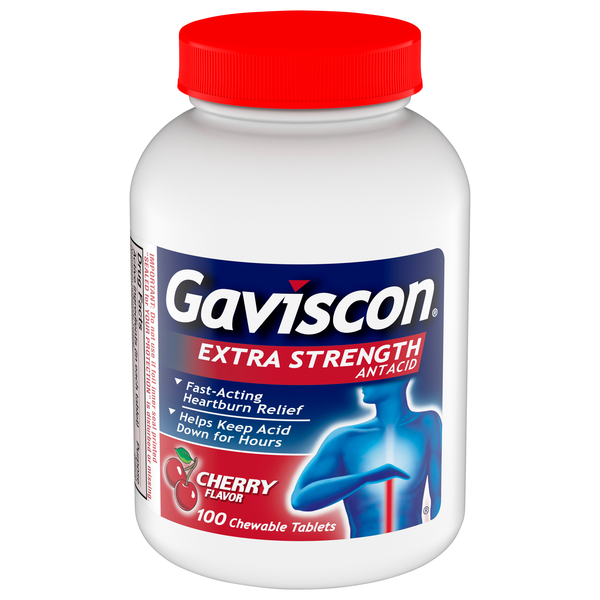 Gaviscon Cherry Flavor Extra Strength Antacid Chewable Tablets
