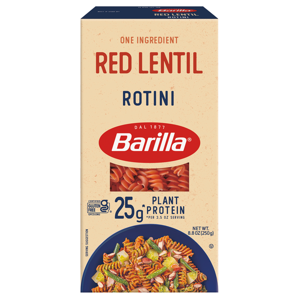 Barilla Plant Protein Gluten Free Vegan Red Lentil Rotini Pasta