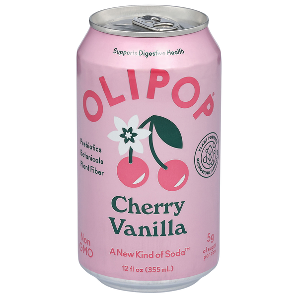 Olipop Cherry Vanilla Prebiotic Soda