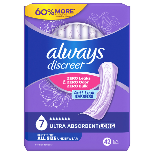 Always Discreet Bladder Leak Pads Long Size 7