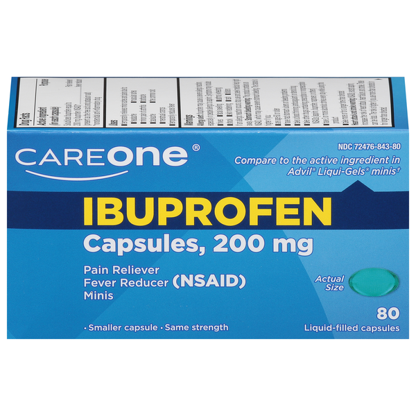 CareOne Ibuprofen Pain Relief 200 mg Mini Capsules Softgels