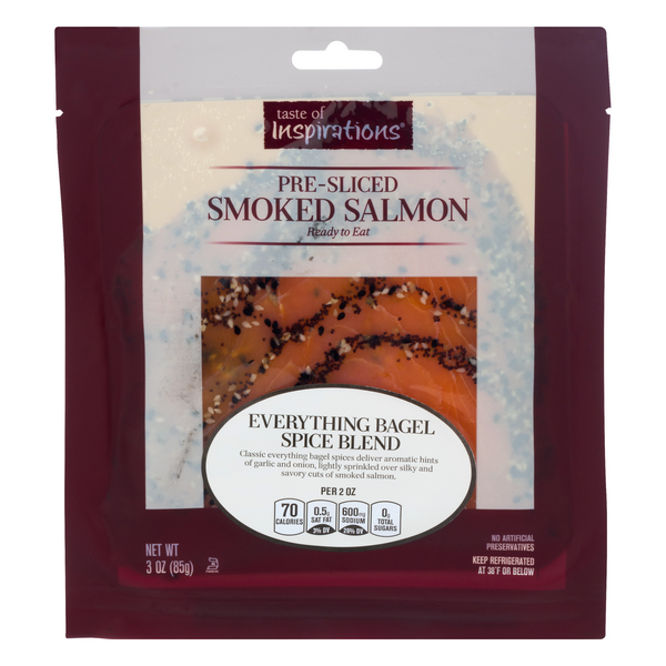 Taste of Inspirations Everything Bagel Spice Blend Smoked Salmon Pre-Slice