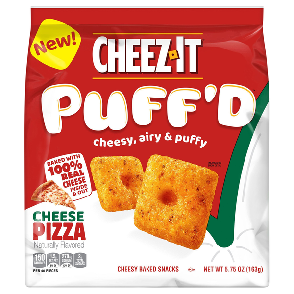 Cheez-It Puff'd Cheese Pizza Cheesy Baked Crackers