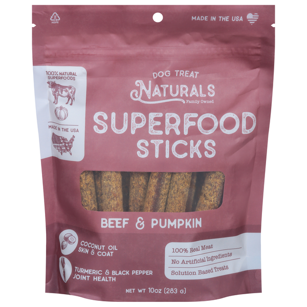 Dog Treat Naturals Superfood Sticks Beef & Pumpkin Dog Treats