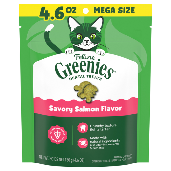 Feline GREENIES Savory Salmon Flavor Dental Cat Treats