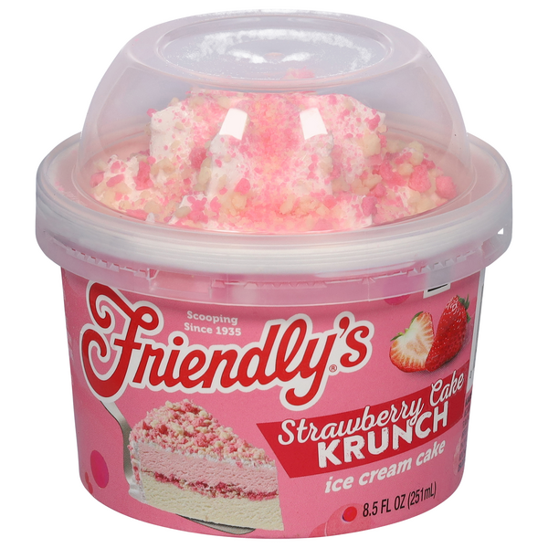 Friendly's Strawberry Cake Krunch Ice Cream Cake Cup