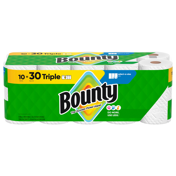 Bounty Select-A-Size White Triple Roll Paper Towels - 10 ct