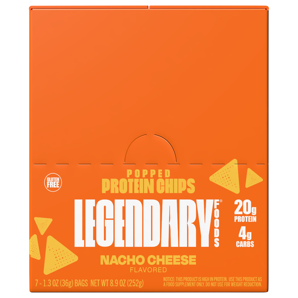 Legendary Foods Nacho Cheese Popped 20g Protein Chips - 7 ct