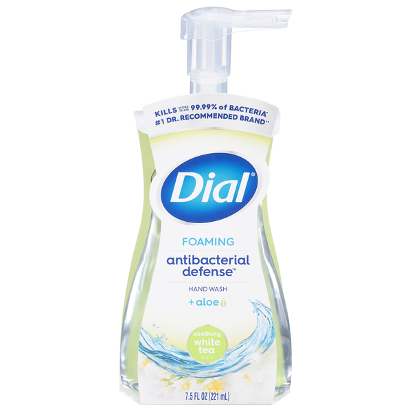 Dial Foaming Antibacterial Hand Wash Soothing White Tea Pump