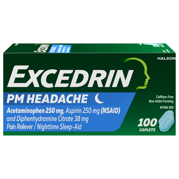 Excedrin PM Headache Pain Reliever / Nighttime Sleep-Aid Caplets