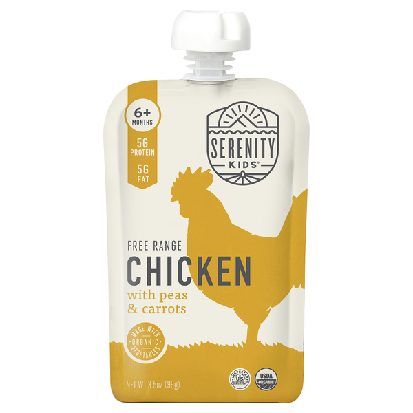 Serenity Kids Organic Baby Food Free Range Chicken Peas & Carrots