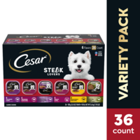 CESAR Steak Lovers Variety Pack Adult Wet Dog Food - 36 ct