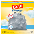 Glad ForceFlex Febreze Fresh Clean Tall Kitchen Drawstring Bags 13 Gallon