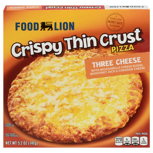 Food Lion Crispy Thin Crust Three Cheese Pizza Frozen