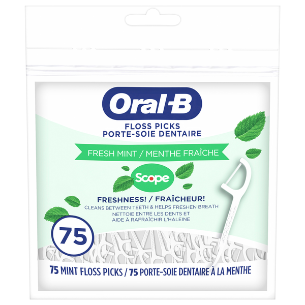 Oral-B Floss Picks + Scope Fresh Mint