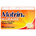 Motrin IB Migraine Ibuprofen Liquid Filled 200 mg Pain Relief Capsules