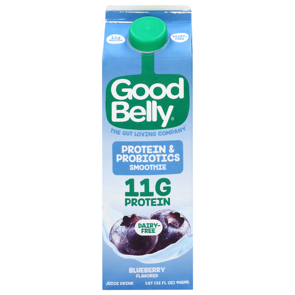 GoodBelly Protein & Probiotics Smoothie Blueberry Flavored Juice Drink