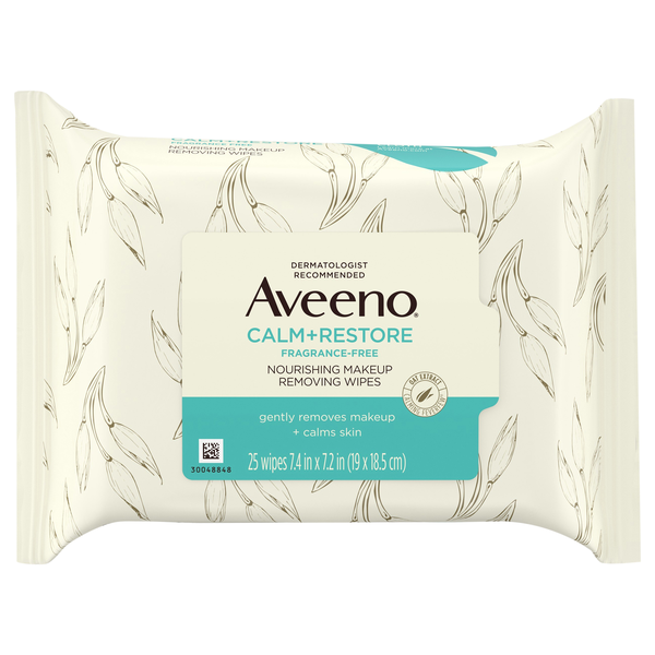 Aveeno Calm + Restore Makeup Removing Wipes Fragrance Free