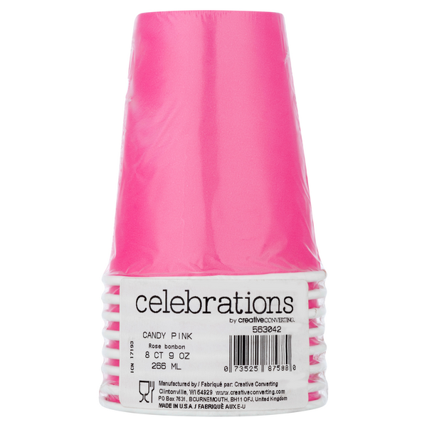 Creative Converting Celebrations Beverage Cups Candy Pink 9 oz