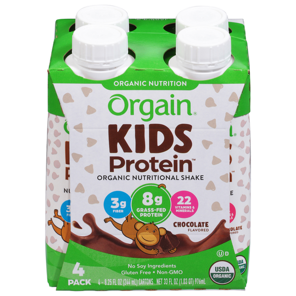 Orgain Kids Organic Chocolate Protein Nutritional Shake - 4 pk