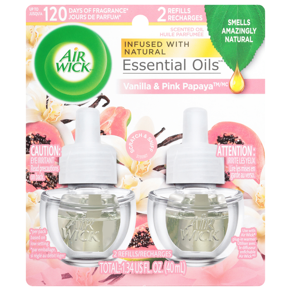 Air Wick Vanilla & Pink Papaya Scented Oil Refills - 2 ct