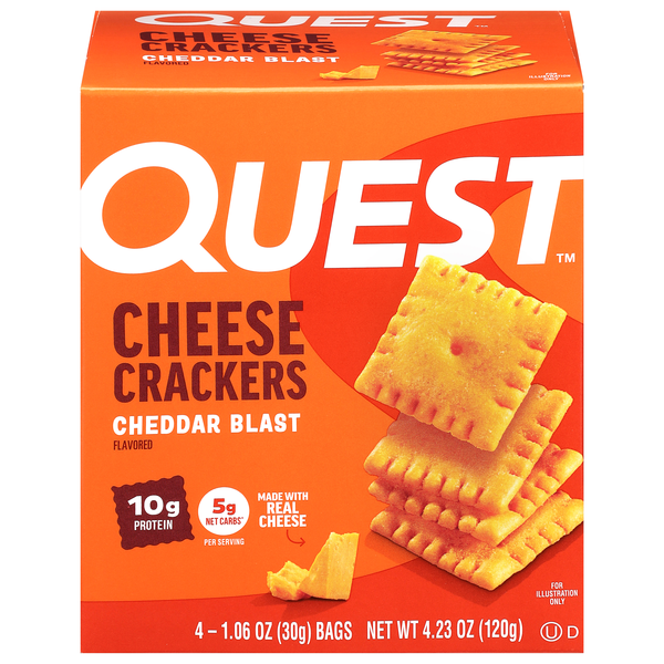 Quest Cheddar Blast 10g Protein Cheese Crackers - 4 ct