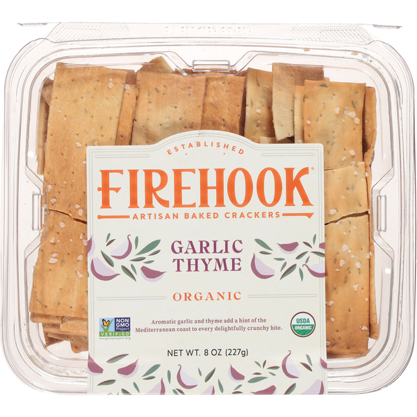 Firehook Organic Garlic Thyme Mediterranean Baked Crackers