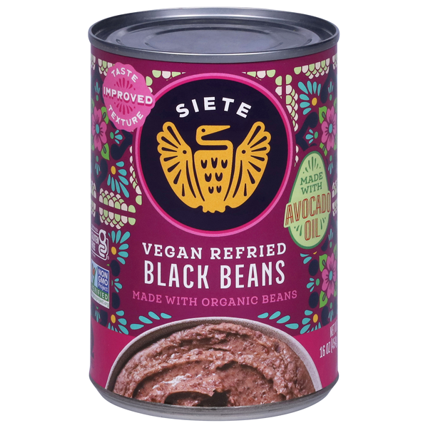 Siete Organic Gluten Free Vegan Refried Black Beans