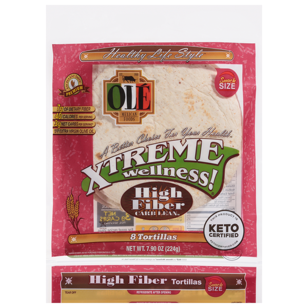 Save on Ole Mexican Foods Xtreme Wellness High Fiber Tortillas Snack