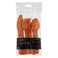 Creative Converting Celebrations Plastic Assorted Cutlery Sunkissed Orange