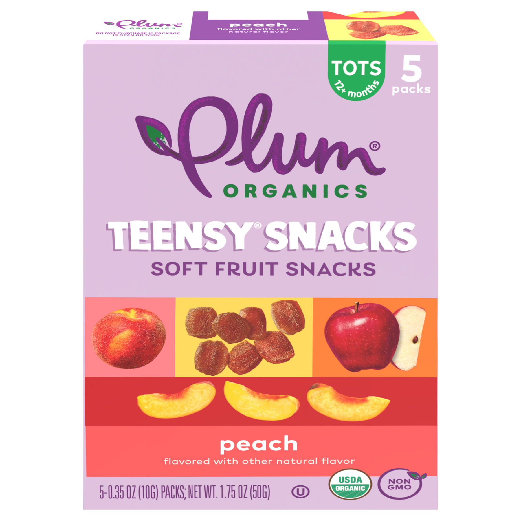 Plum Organics Plum Organics Tots Teensy Peach Fruit Snacks - 5 ct