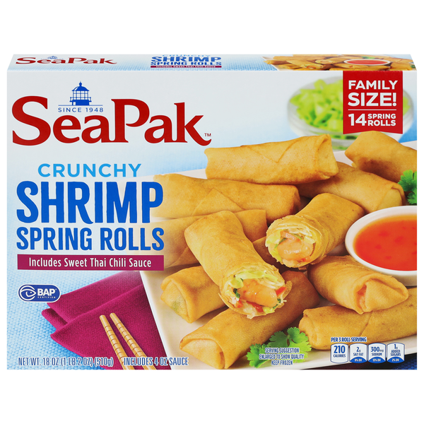 SeaPak Shrimp Spring Rolls Family Size - 14 ct Frozen